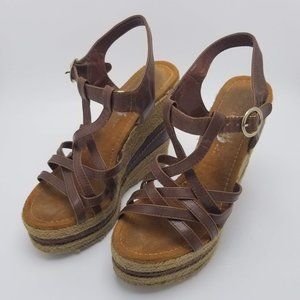 Rue 21 Etc Brown Strappy Sandal Heels Size 7 8 Med